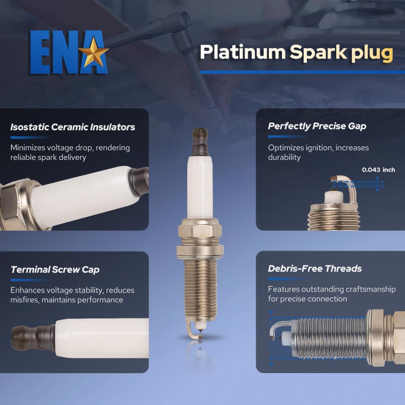 ENA Set of 6 Platinum Spark Plug and 6 Ignition Coil Pack 2010 2012 2013 Compatible with BMW 128i 323i 528i xDrive X3 X5 Z4 2.5L 3.0L Replacement for UF592 95712 12137594937 5C1695 0221504470 - Image 5